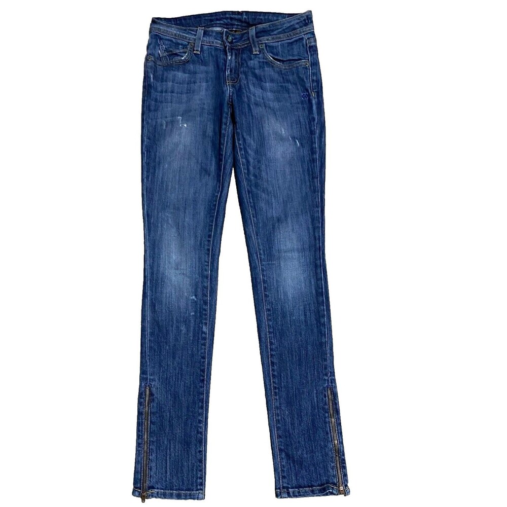 Genetic Denim The James Womens 26 Blue Skinny Jeans Zipper Ankle Y2K Stretch USA
